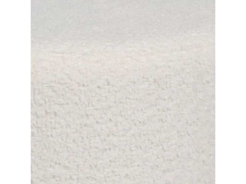 Pouf redondo de diseño tapizado en tela chenilla blanco - ROTONDITÁ A