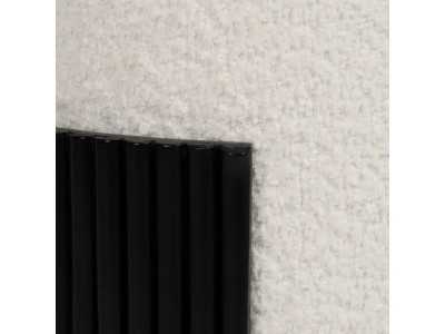 Round designer pouf upholstered in white chenille fabric - ROTONDITÁ B