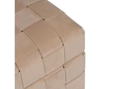 Set of 2 square poufs upholstered in velvet fabric - PIAZZE