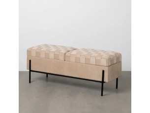 Upholstered trunk bench in velvet fabric - PIAZZE 2