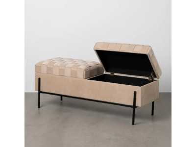 Banc coffre tapissé en tissu velours - PIAZZE