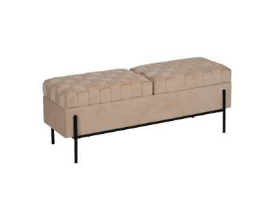 Banc coffre tapissé en tissu velours - PIAZZE
