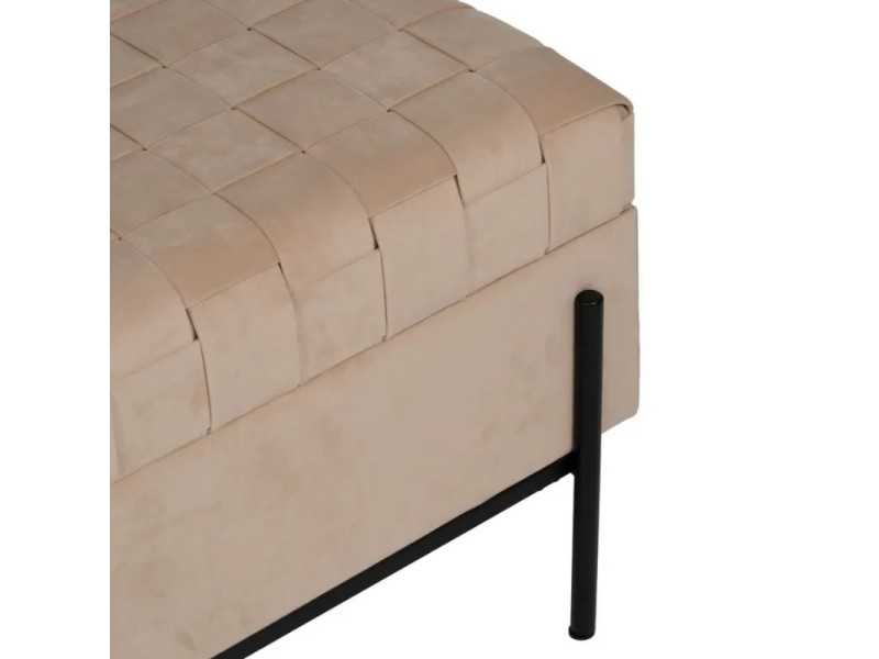 Banc coffre tapissé en tissu velours - PIAZZE