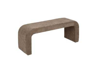 Set of stool with two taupe upholstered poufs - BENT TAUPE