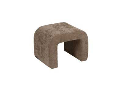 Ensemble de banc avec deux poufs tapissé taupe - BENT TAUPE