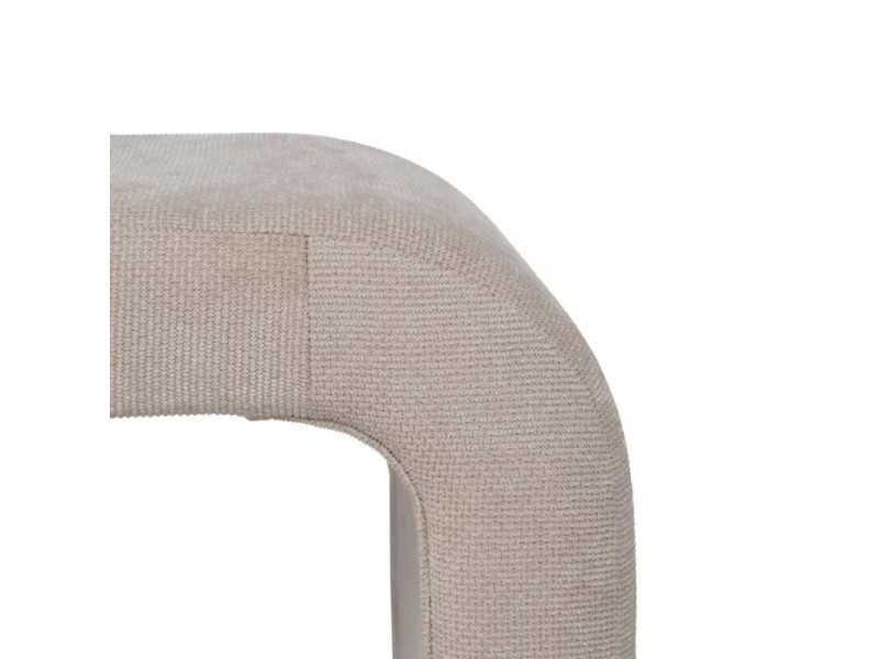 Conjunto de banqueta con 2 pouf tapizados en color beige - BENT BEIGE