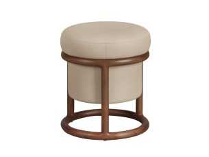 Faux leather upholstered pouf - CAVA 2