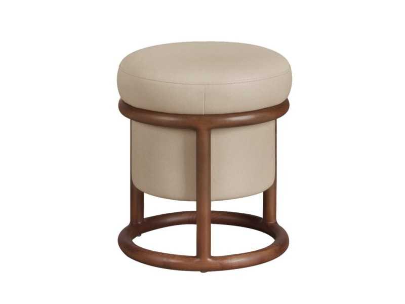 Faux leather upholstered pouf - CAVA