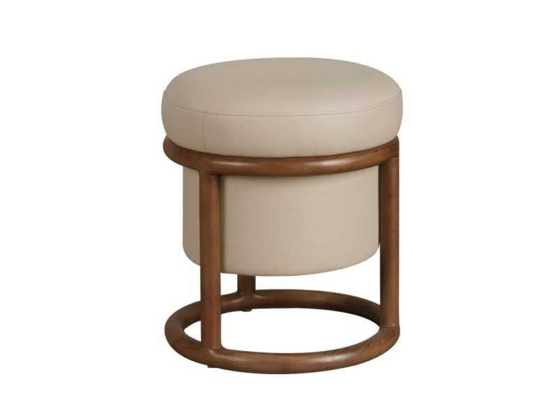 Pouf tapissé en similicuir - CAVA