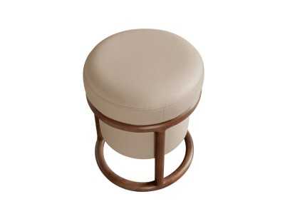 Faux leather upholstered pouf - CAVA