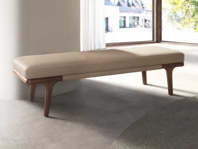 Modern design bench upholstered in synthetic leather - CAVA