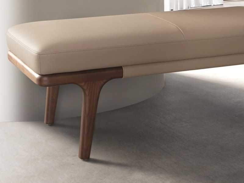 Modern design bench upholstered in synthetic leather - CAVA