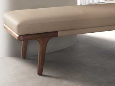 Modern design bench upholstered in synthetic leather - CAVA