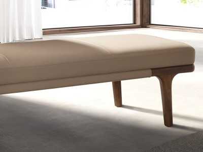 Modern design bench upholstered in synthetic leather - CAVA