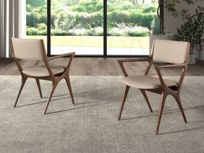 Modern design chair upholstered in synthetic leather - DINA