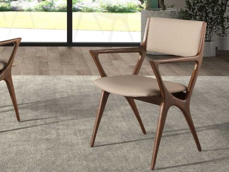Silla de diseño moderno tapizada en piel sintética - DINA