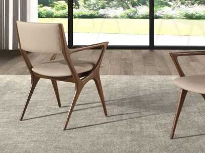 Modern design chair upholstered in synthetic leather - DINA