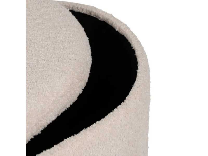 Ensemble de 2 poufs en tissu avec détails en bois - ATRANI