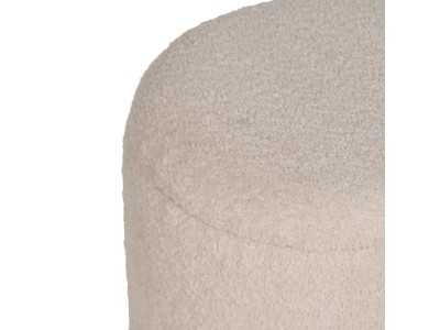 Set of 2 fabric-upholstered poufs with wooden details - ATRANI