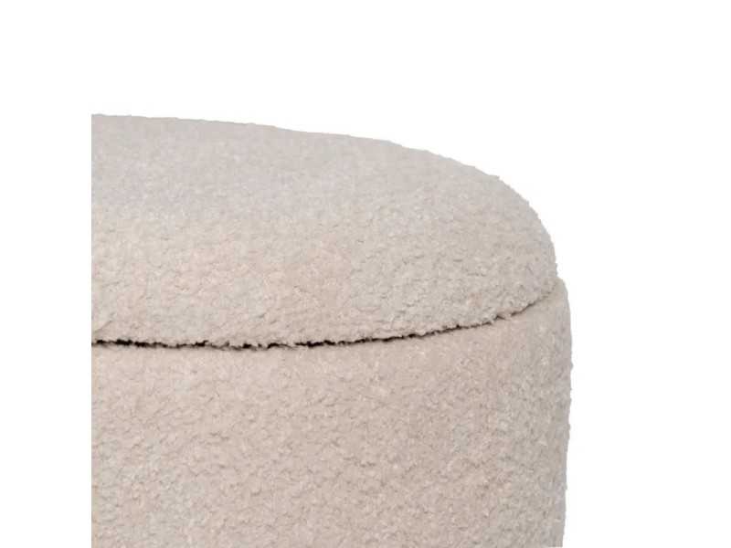 Ensemble de 2 poufs en tissu avec détails en bois - ATRANI