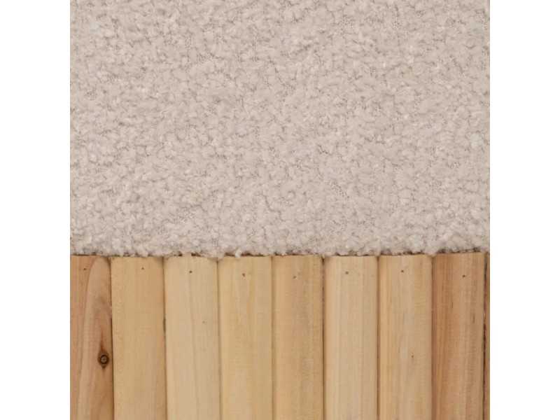 Conjunto de 2 pufs tapizados en tela con detalles de madera - ATRANI