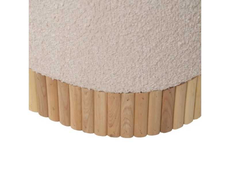 Ensemble de 2 poufs en tissu avec détails en bois - ATRANI