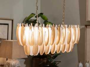 Plafonnier ovale en cristal - FEATHERS B
