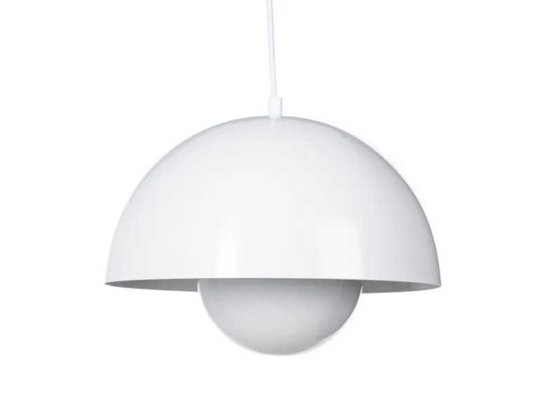 Plafonnier en acier laqué et verre - AE BLANCO