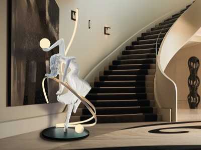 Lacquered fiberglass sculpture lamp - NATASSIA