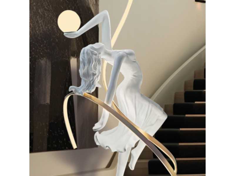 Lacquered fiberglass sculpture lamp - NATASSIA