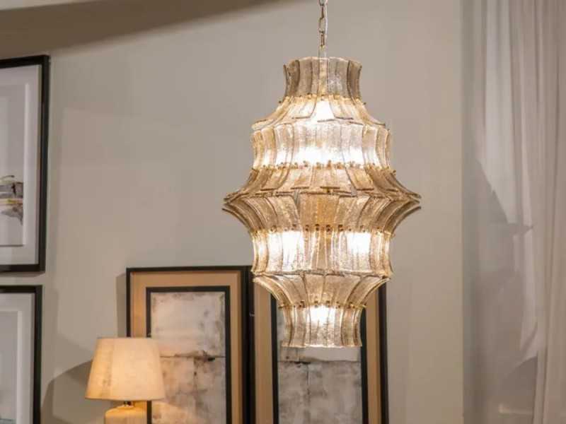 Steel and glass ceiling lamp - SPIDER