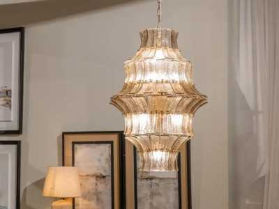 Steel and glass ceiling lamp - SPIDER