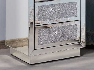 Mirrored bedside table with 3 drawers - AALIYAH B Mirrored bedside table with 3 drawers - AALIYAH B