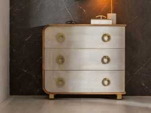 Designer chest of drawers in mango wood - KURVEN
