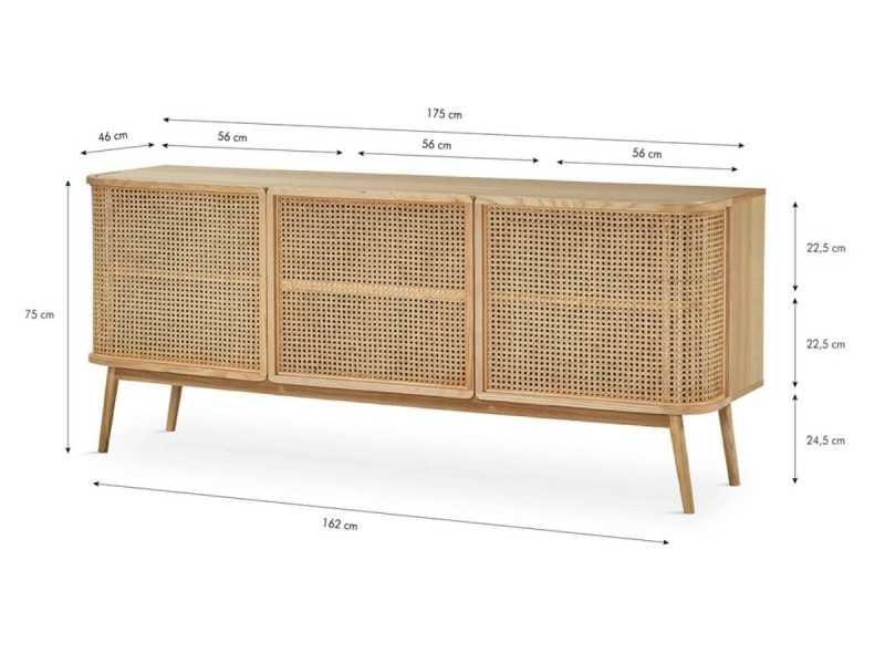 3-door sideboard in oak wood - ARCILA NATURAL