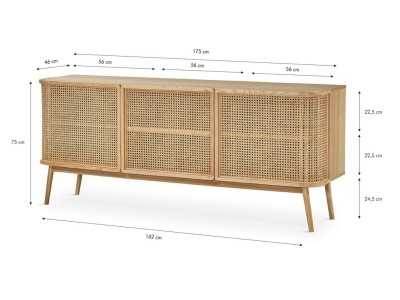 3-door sideboard in oak wood - ARCILA NATURAL