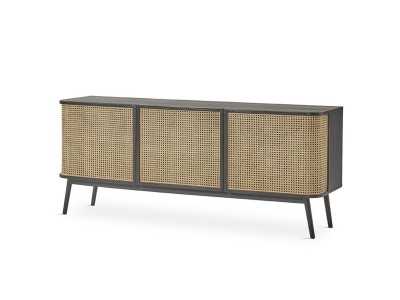 3-door sideboard in oak wood - ARCILA NEGRO