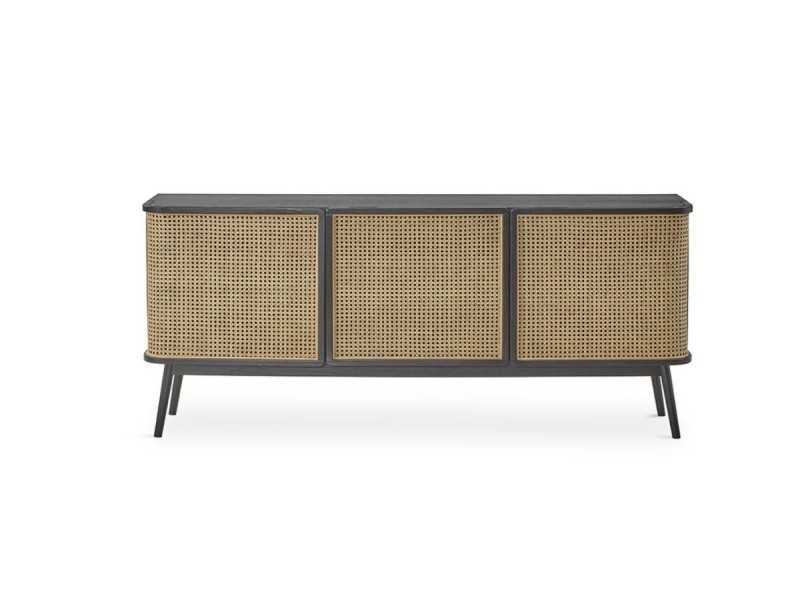 3-door sideboard in oak wood - ARCILA NEGRO