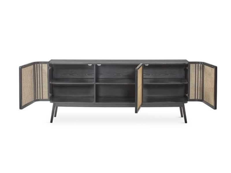 3-door sideboard in oak wood - ARCILA NEGRO