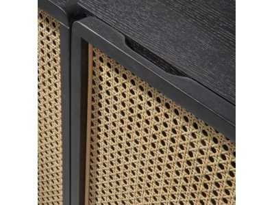 2-door TV cabinet with recess in oak wood - ARCILA NEGRO