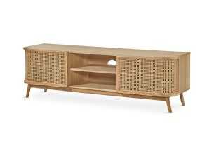2-door TV cabinet with recess in oak wood - ARCILA NATURAL 2
