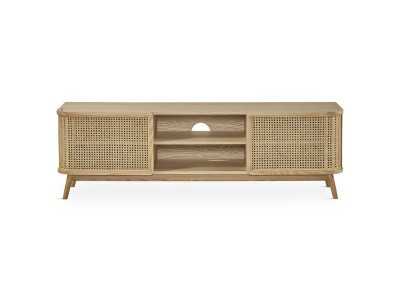 Mueble TV de 2 puertas y hueco en madera de roble - ARCILA NATURAL