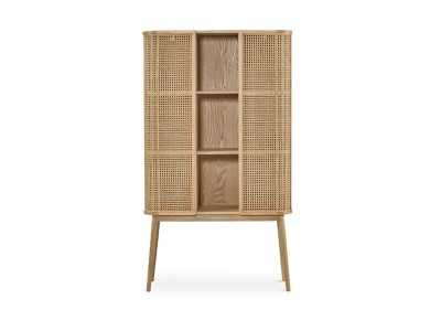 2-door display case with central recess in oak wood - ARCILA NATURAL