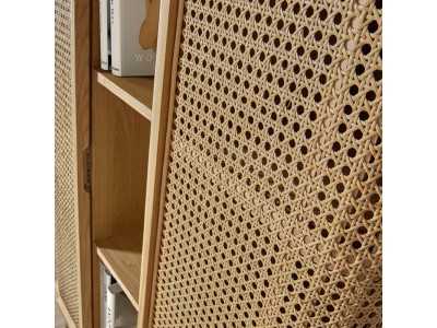 Vitrina de 2 puertas y hueco central en madera de roble - ARCILA NATURAL