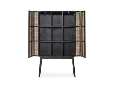 Vitrine 2 portes avec niche centrale en bois de chêne - ARCILA NEGRO