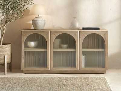 Aparador de madera maciza con puertas - ANAAN Aparador de madera maciza con puertas - ANAAN