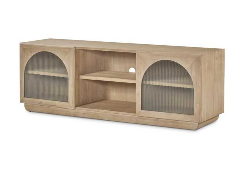 Mueble TV de madera maciza con puertas y huecos - ANAAN