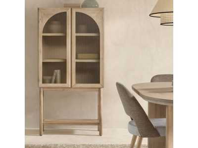 Vitrina de madera maciza con 2 puertas - ANAAN Vitrina de madera maciza con 2 puertas - ANAAN