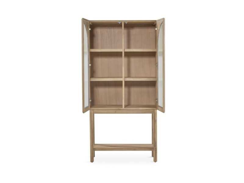 Vitrine en bois massif avec 2 portes - ANAAN