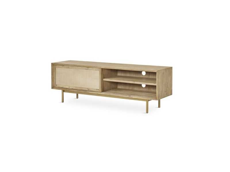 Solid wood and gold metal TV cabinet - MAÓ